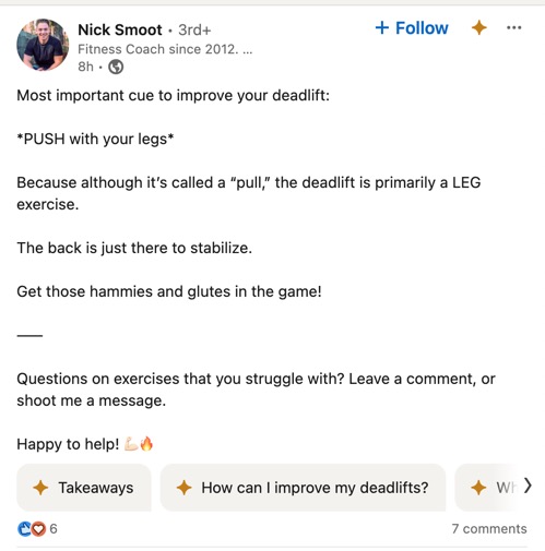 LinkedIn Fitness Marketing - Educational Content