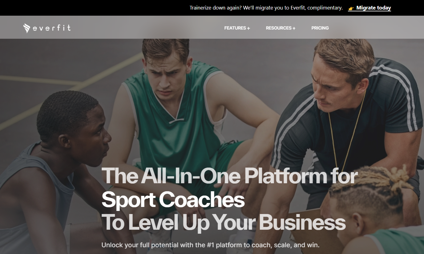 Everfit logo, AI coaching platform for online personal trainers