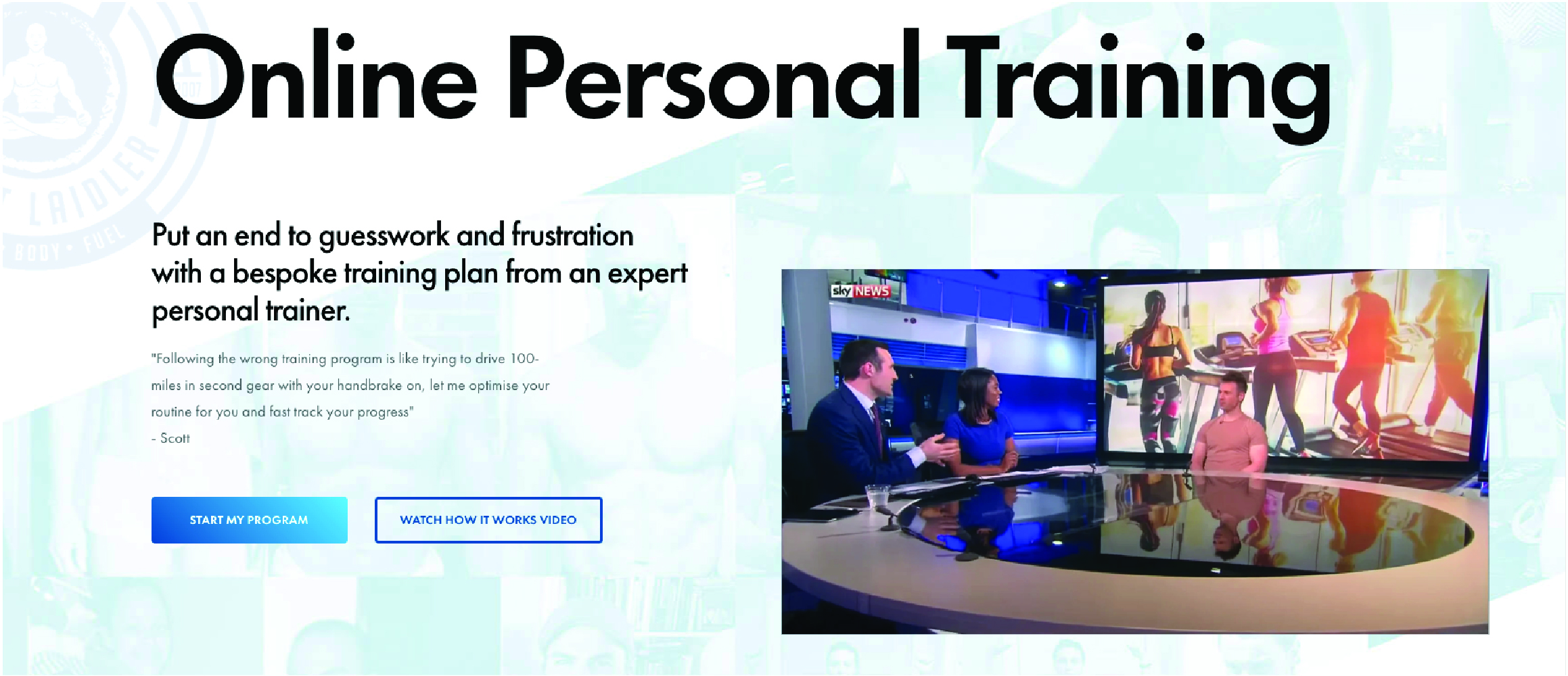 Fitness Website Service Page Hero Section