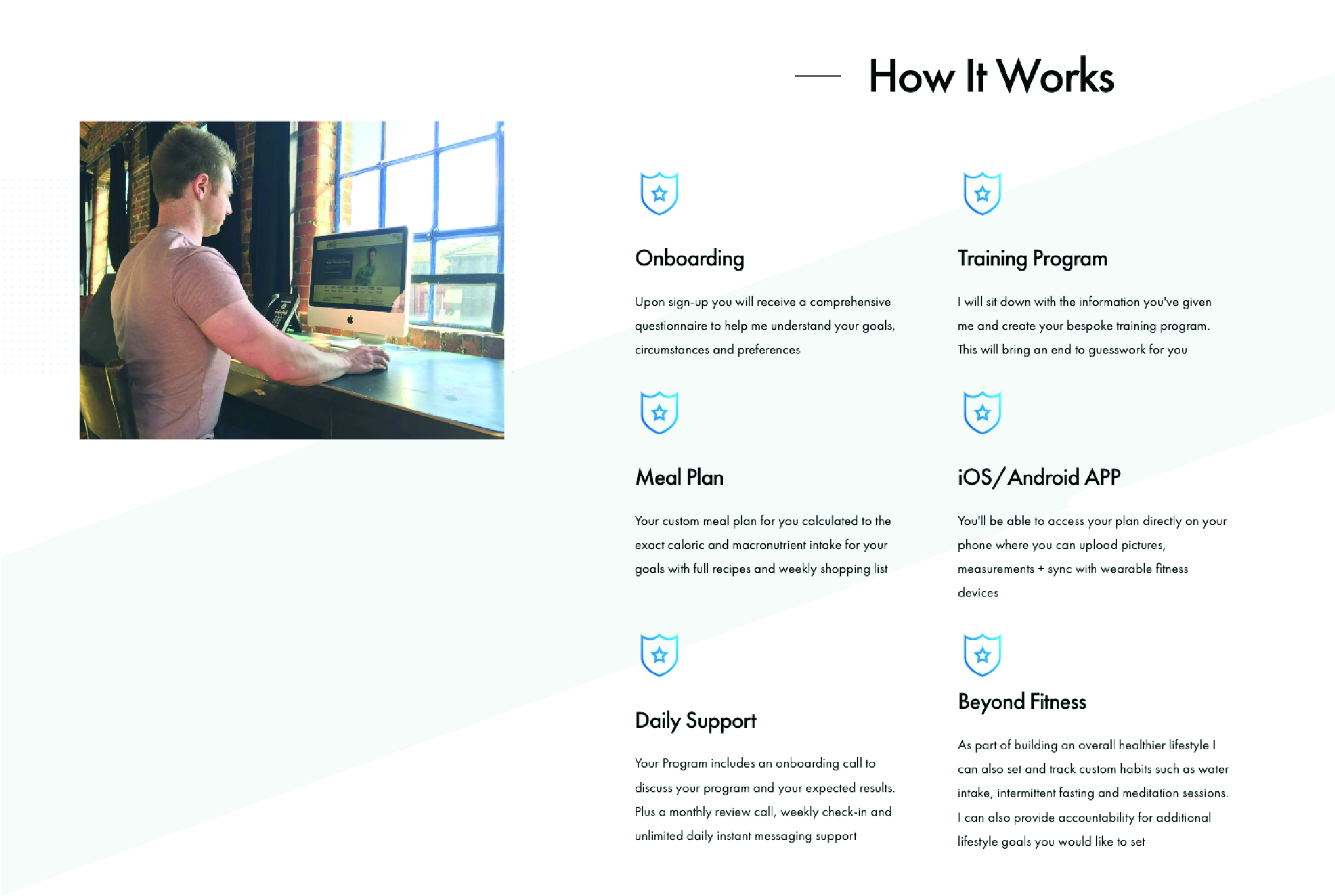Fitness Website Service Page How Section