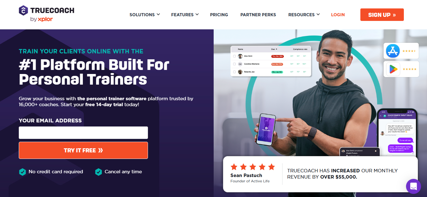 app for personal trainers Truecoach