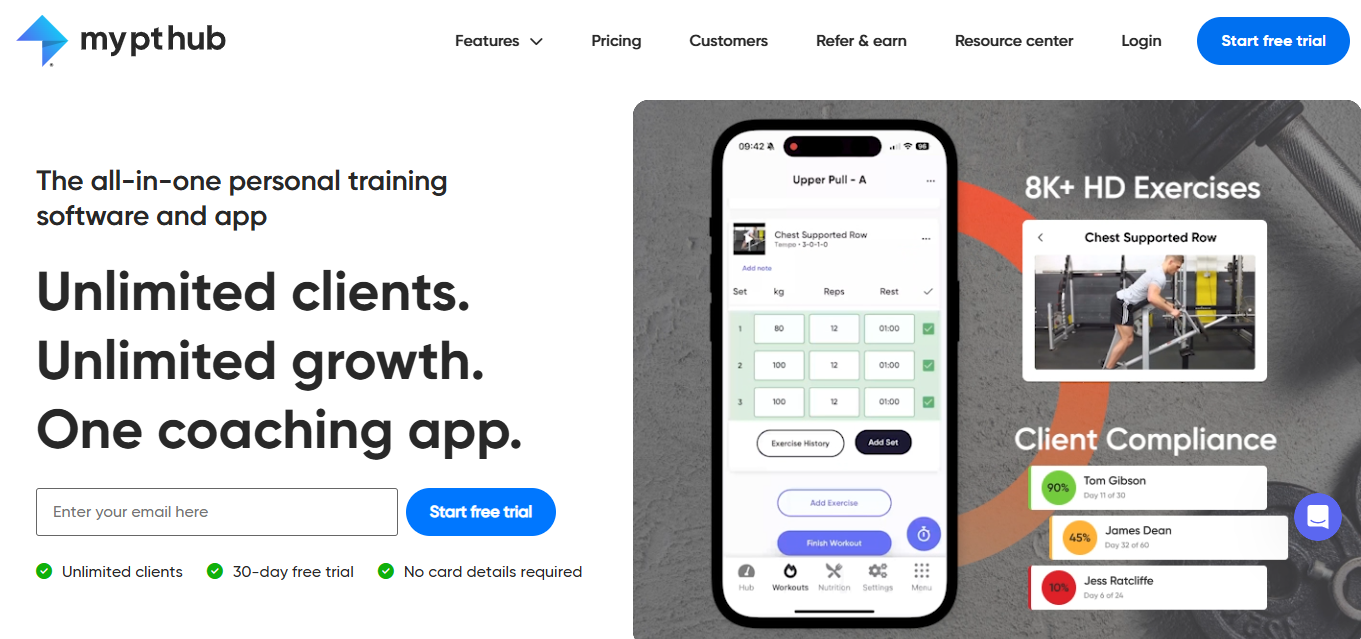 app for personal trainers MyptHub