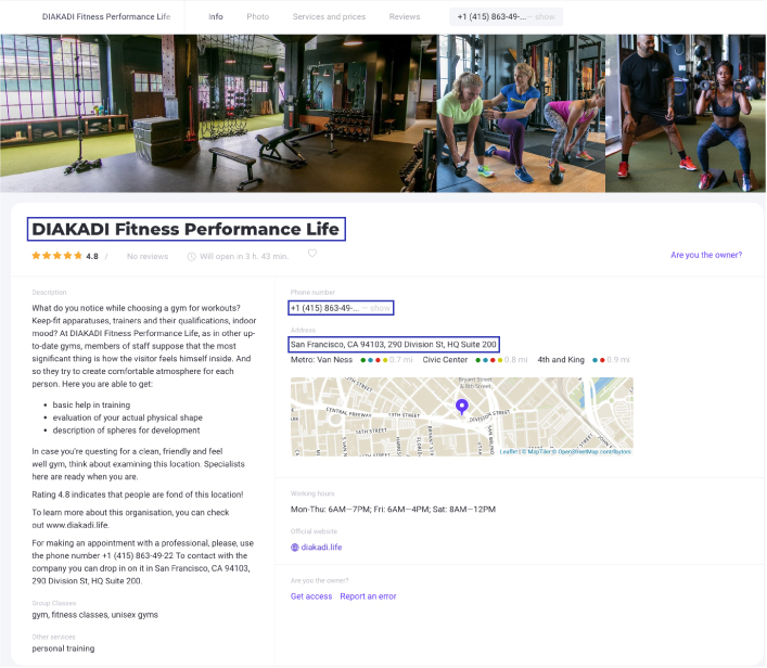Personal Trainer SEO Local Citation