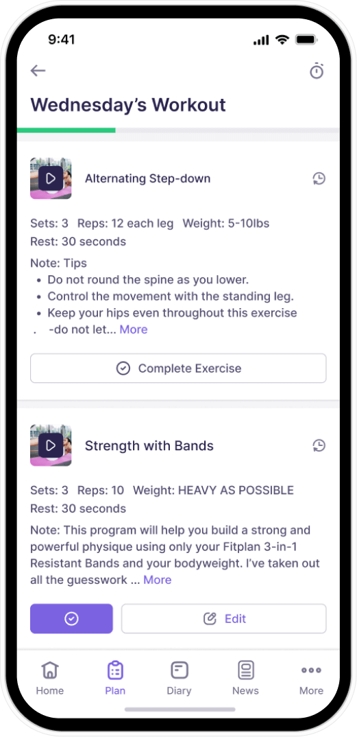 Workout Builder Software - Workout Tracking View