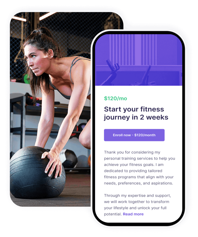 Workout Builder Softare - Sale Page View